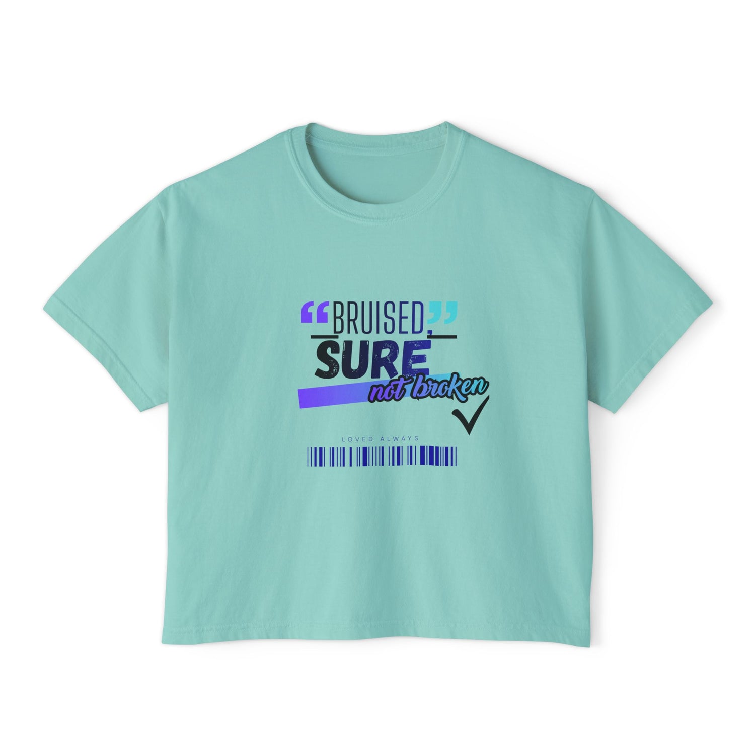 "Bruised But Not Broken" Retro Surf Boxy Graphic Tee — Women&
