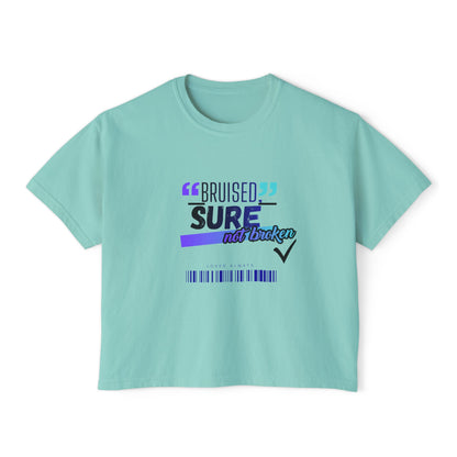 "Bruised But Not Broken" Retro Surf Boxy Graphic Tee — Women&
