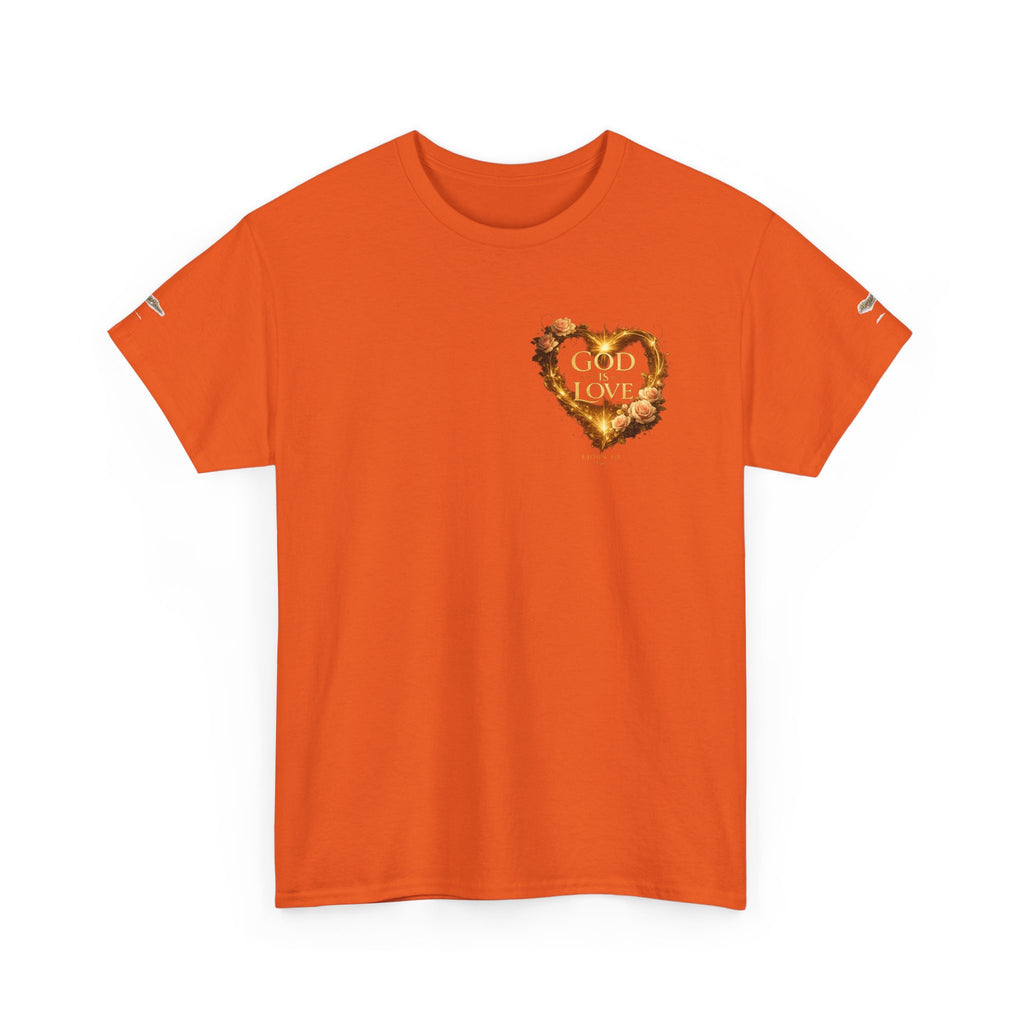 Christian Graphic Tee — God Is Love Vintage Flaming Heart T-Shirt