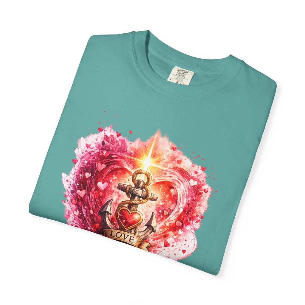 Love Never Fails Graphic Tee — Anchor Heart Print