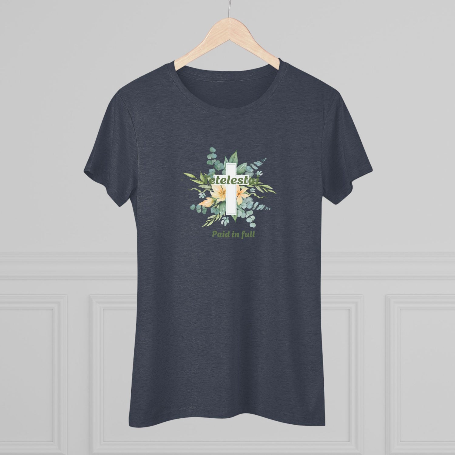 "Paid in Full" Floral Cross Graphic Tee — Women&