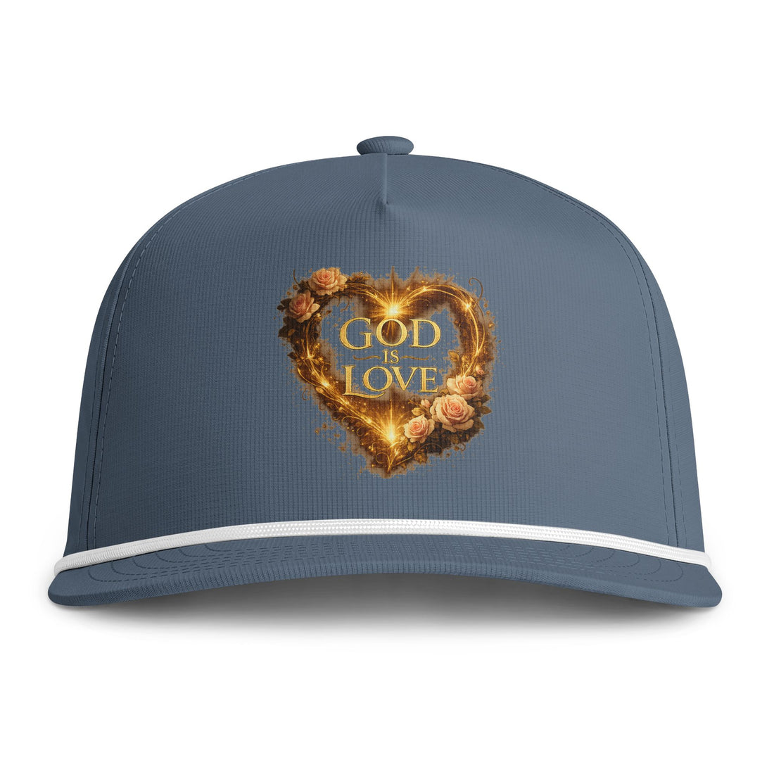 "God Is Love" Heart Rope Embroidered Baseball Cap — Adjustable Dad Hat for Men &amp; Women