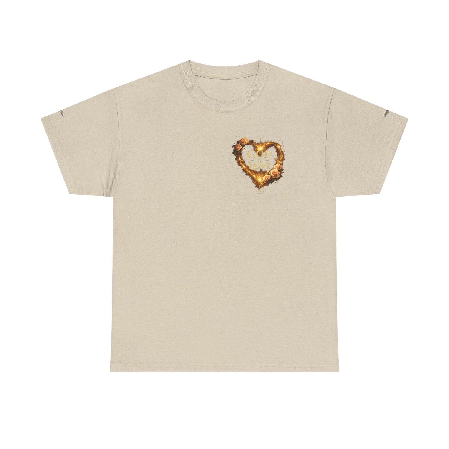 "God Is Love" Vintage Flaming Heart Graphic Tee — Unisex Cotton T-Shirt