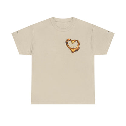"God Is Love" Vintage Flaming Heart Graphic Tee — Unisex Cotton T-Shirt