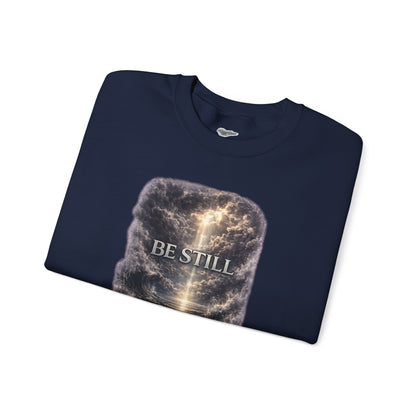 "Be Still" Graphic Crewneck Sweatshirt — Unisex Fleece Pullover