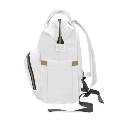 "I Trust in God" Gold Wings Diaper Backpack — Large Nylon Baby Bag for Moms