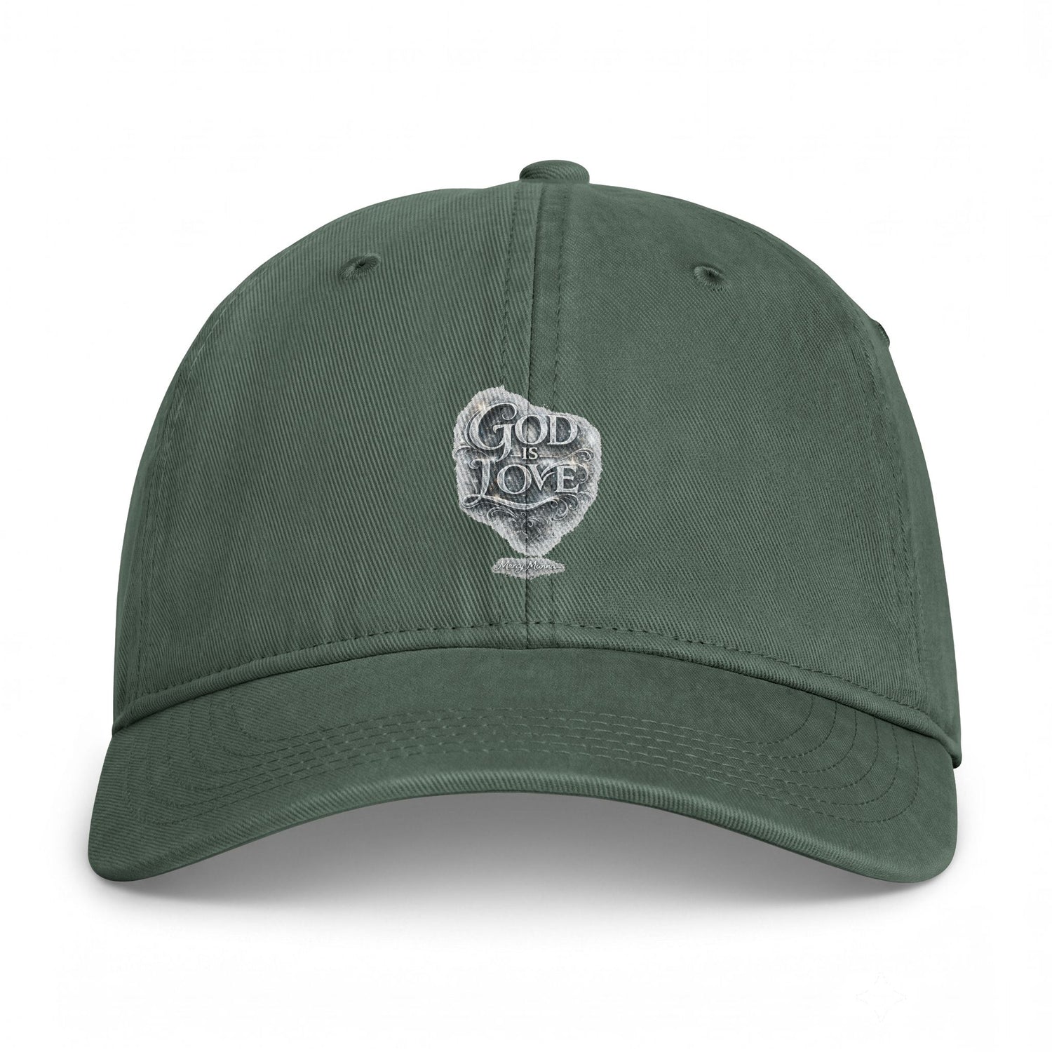"God Is Love" Embroidered Washed Vintage Dad Hat — Adjustable Cap