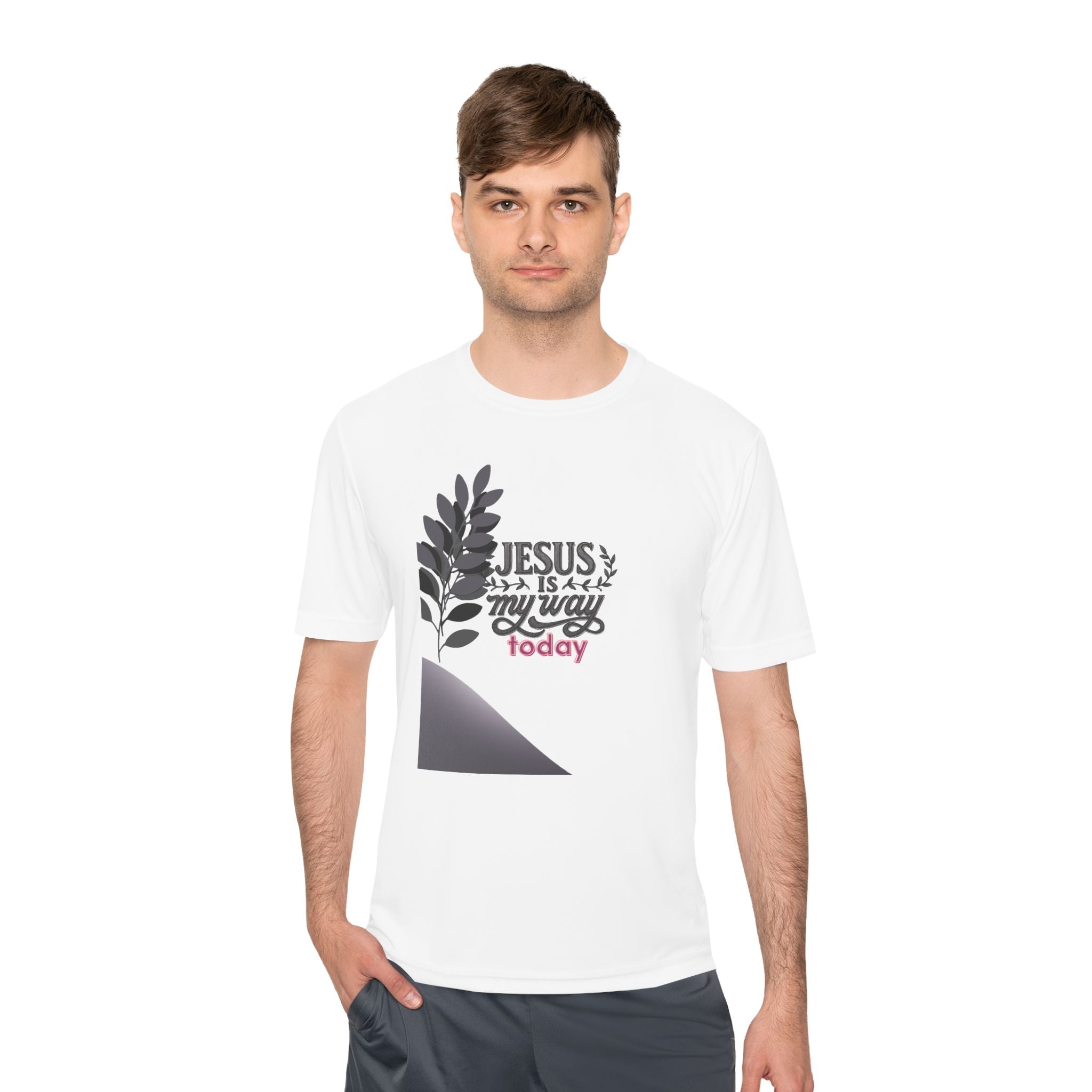 Christian Faith Tee — "Jesus Is My Way Today" Moisture-Wicking T-Shirt