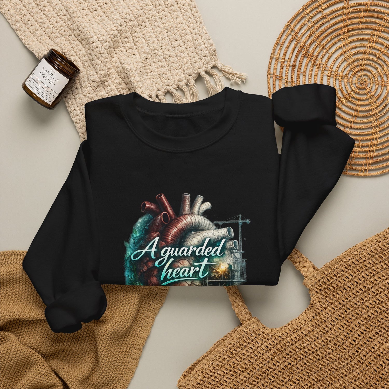 "A Guarded Heart" Crewneck Sweatshirt — Unisex Graphic Pullover