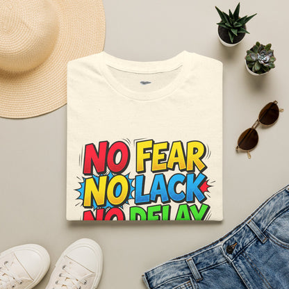 No Fear No Lack No Delay Tee — Psalm 23 Christian T-Shirt