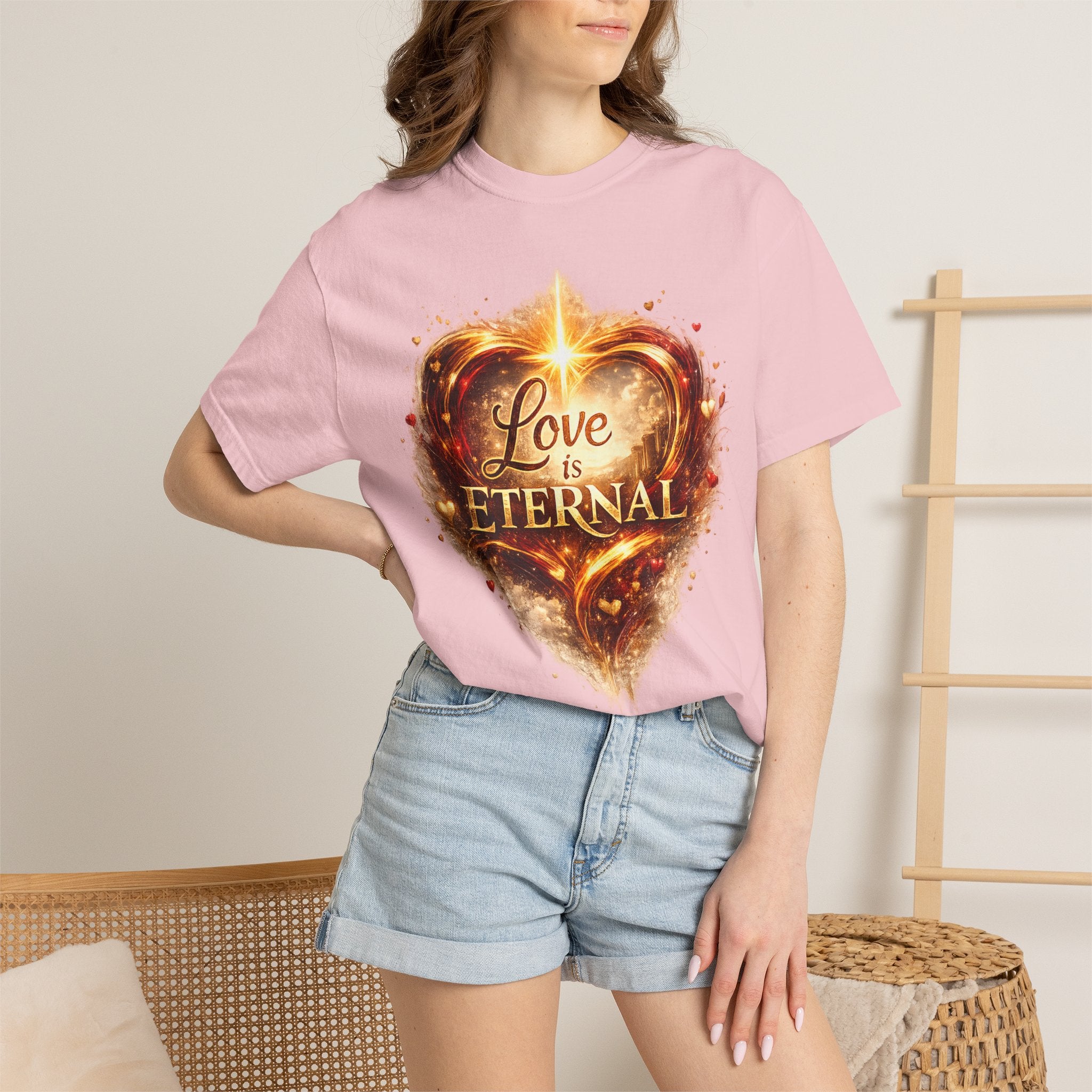 Love Is Eternal Heart T-Shirt — 1 Corinthians 13 Agape Faith-Inspired Tee