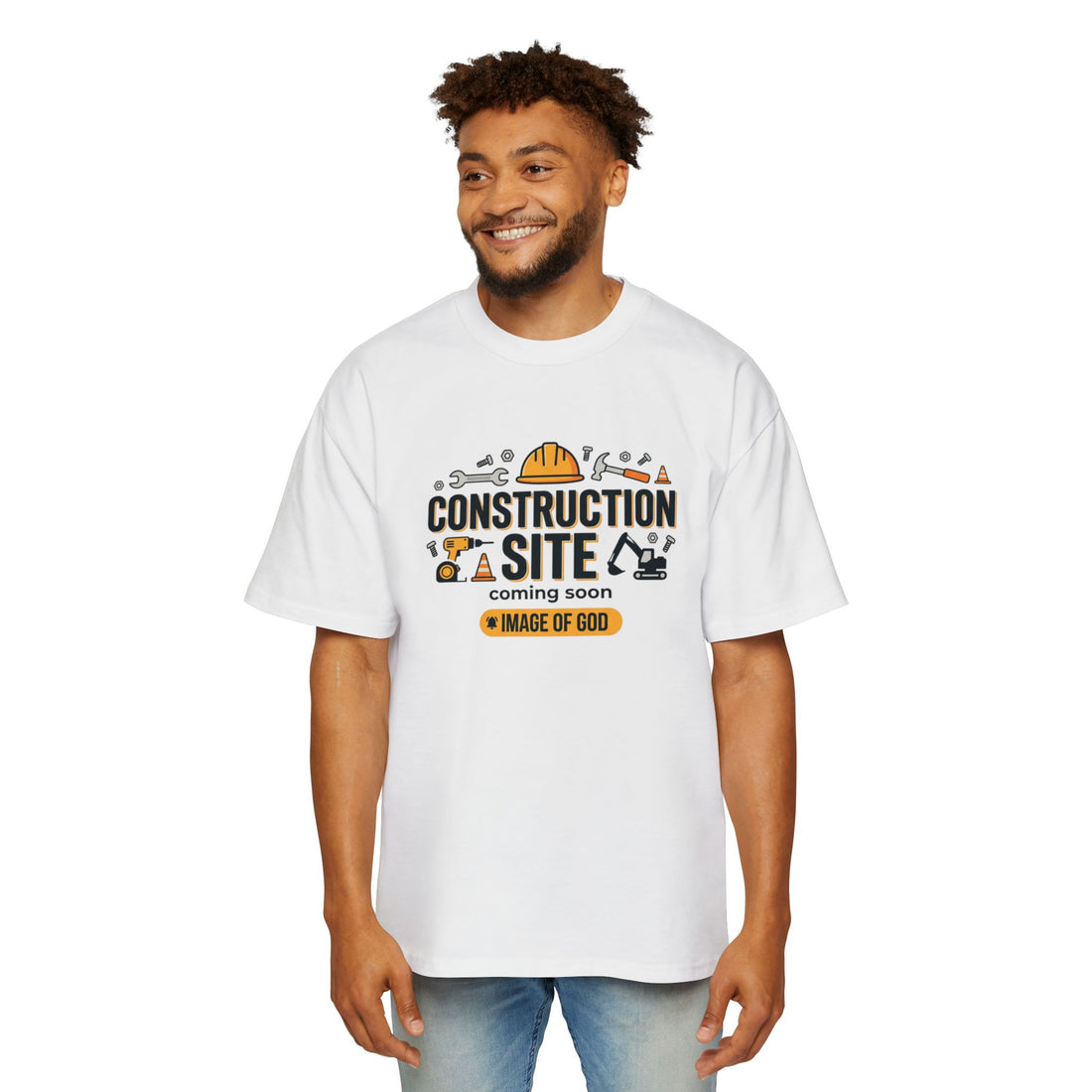 Construction Site Tee — "Coming Soon: Image of God" Graphic T-Shirt