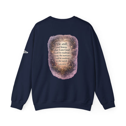 "Be Still" Graphic Crewneck Sweatshirt — Unisex Fleece Pullover