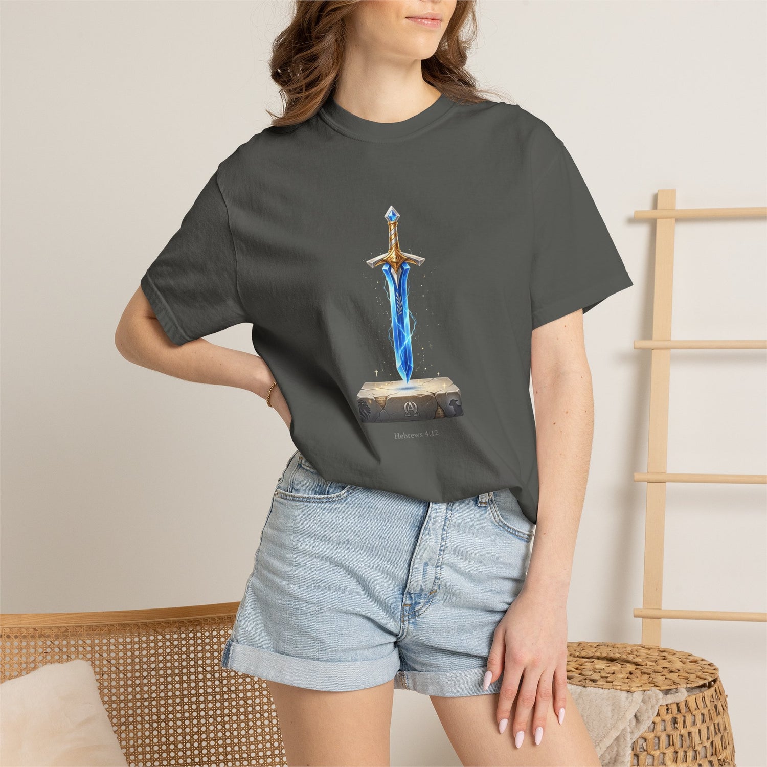 "Hebrews 4:12" Sword Graphic Tee — Unisex Cotton T-Shirt