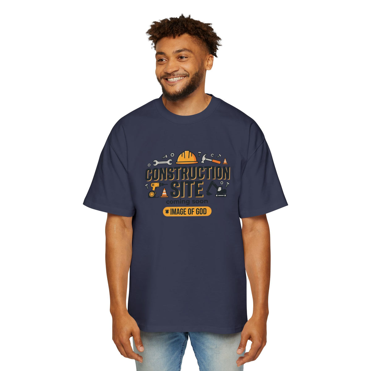 Construction Site Tee — "Coming Soon: Image of God" Graphic T-Shirt