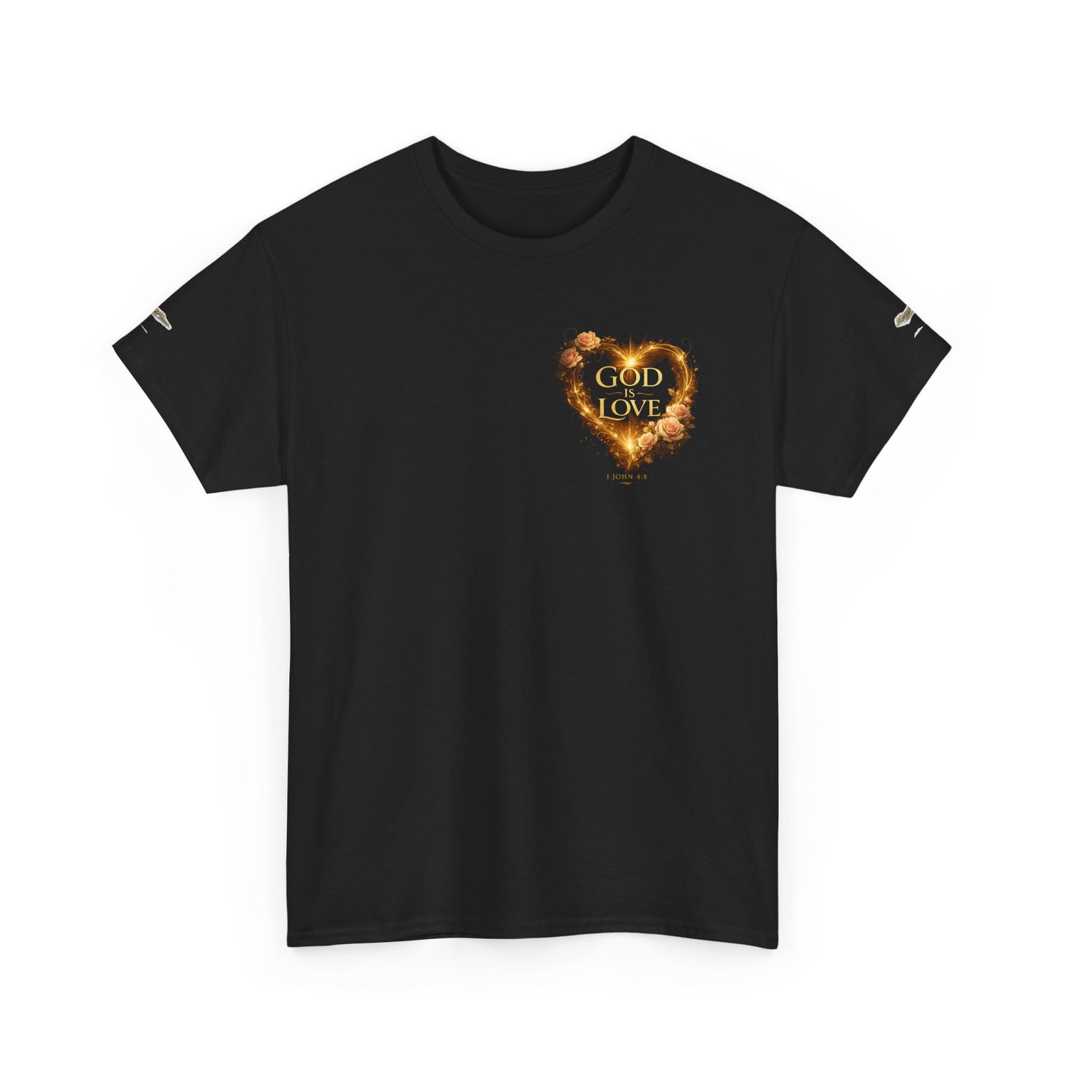 "God Is Love" Vintage Flaming Heart Graphic Tee — Unisex Cotton T-Shirt