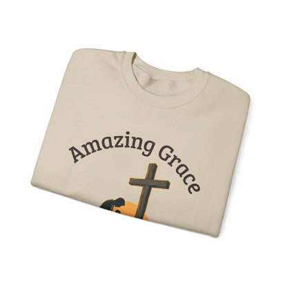 "Amazing Grace" Hallelujah Graphic Crewneck Sweatshirt — Unisex Pullover