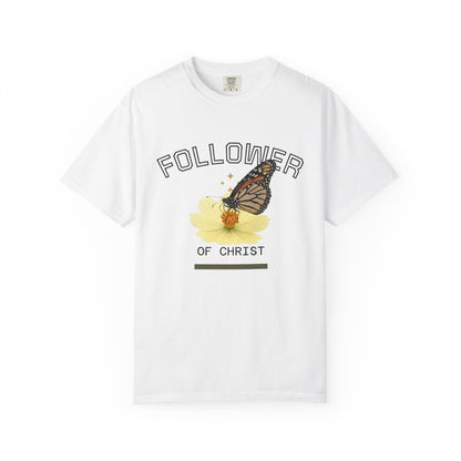 Butterfly Graphic T-Shirt — "Follow Me" 1 Corinthians 11:1 Unisex Tee
