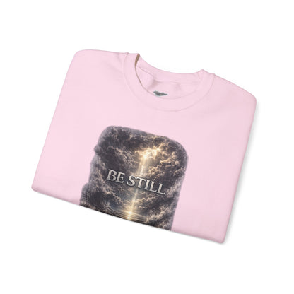 "Be Still" Graphic Crewneck Sweatshirt — Unisex Fleece Pullover