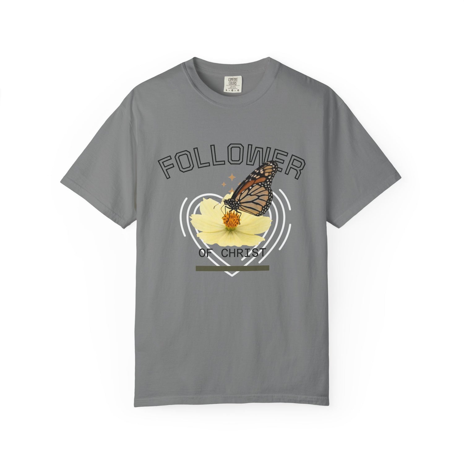 Butterfly Graphic T-Shirt — "Follow Me" 1 Corinthians 11:1 Unisex Tee