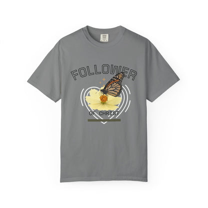 Butterfly Graphic T-Shirt — "Follow Me" 1 Corinthians 11:1 Unisex Tee