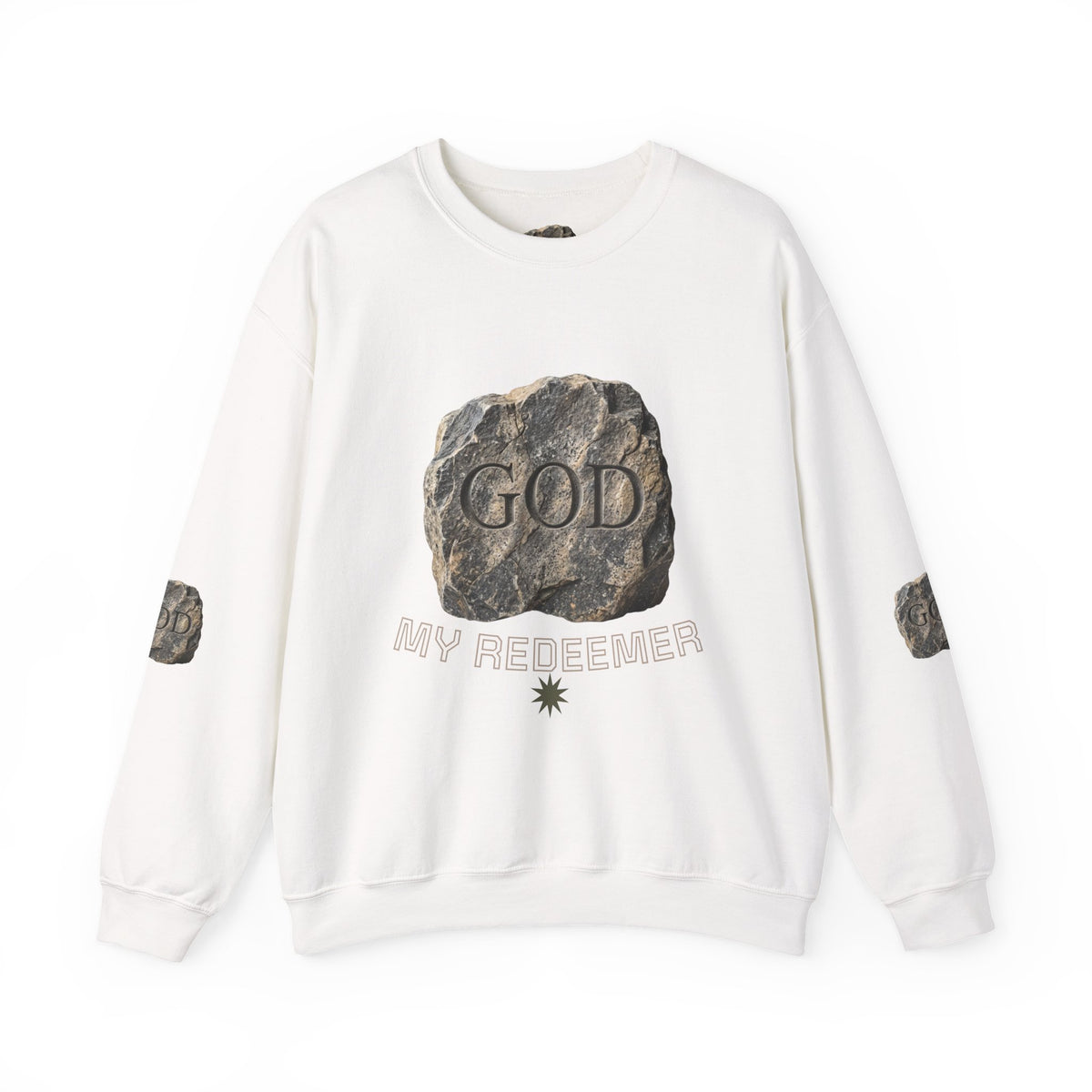 Mercy Manna My Redeemer Crewneck Sweatshirt – Stone Graphic Love Pullover