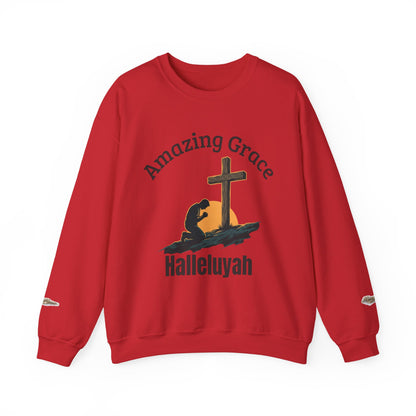"Amazing Grace" Hallelujah Graphic Crewneck Sweatshirt — Unisex Pullover