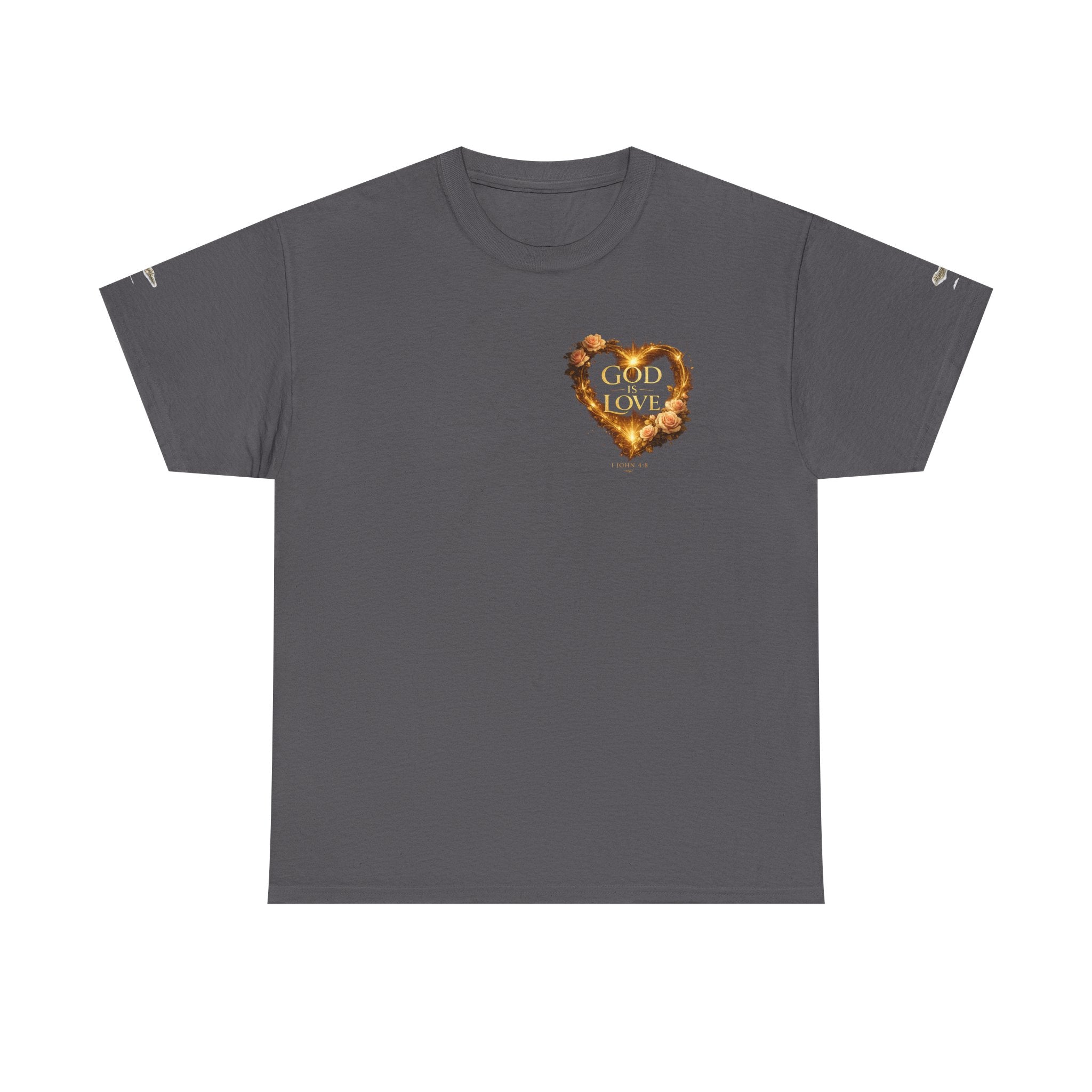 Christian Graphic Tee — God Is Love Vintage Flaming Heart T-Shirt