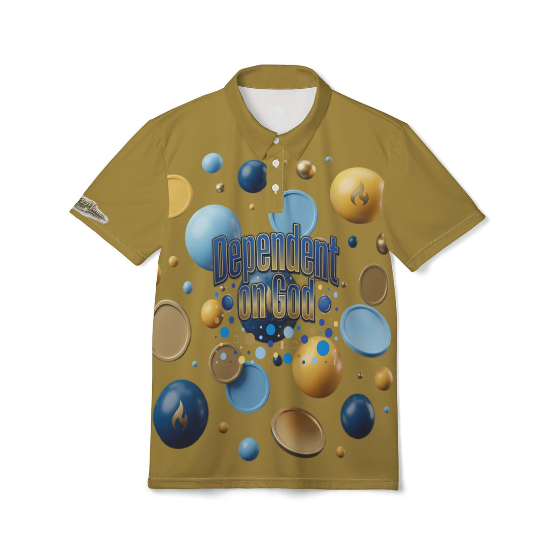 "Dependent on God" All-Over Print Polo Shirt — Unisex Graphic Polo