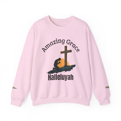 "Amazing Grace" Hallelujah Graphic Crewneck Sweatshirt — Unisex Pullover