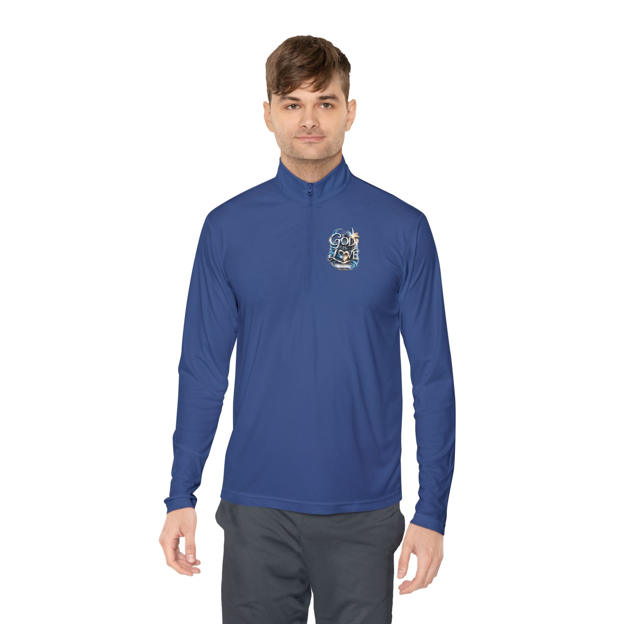 God Is Love Quarter-Zip Pullover — Faith-Inspired Christian Pullover