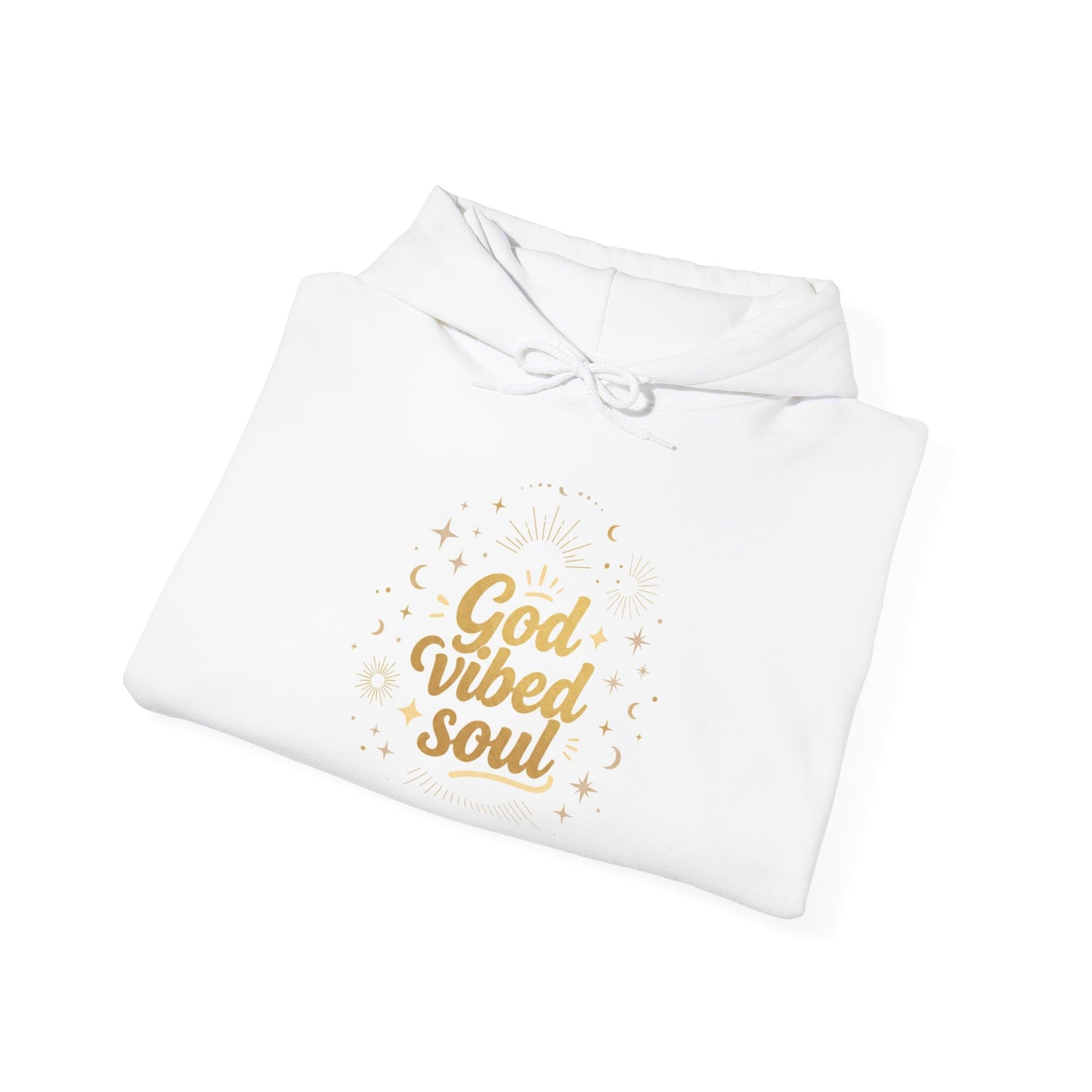 "God Vibes" Brushed Fleece Pullover Hoodie — Unisex Graphic Sweatshirt