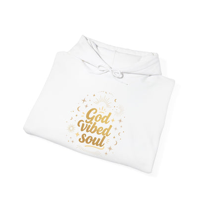 "God Vibes" Brushed Fleece Pullover Hoodie — Unisex Graphic Sweatshirt