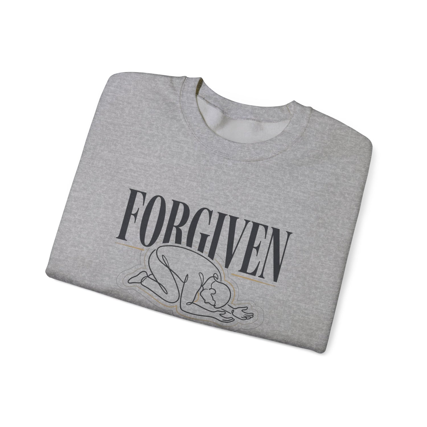 "Forgiven" Heavy Blend Crewneck Sweatshirt — Unisex Graphic Pullover