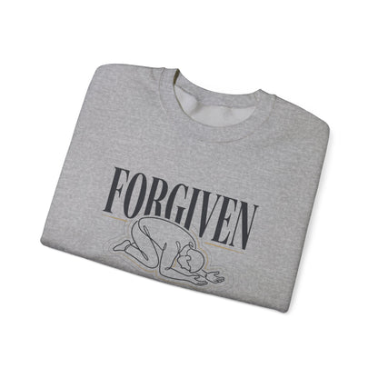 "Forgiven" Heavy Blend Crewneck Sweatshirt — Unisex Graphic Pullover
