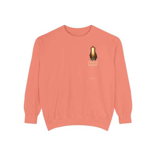 Christian Crewneck Sweatshirt — "Let There Be Light" Cozy Religious Light Figurine Sweatshirt