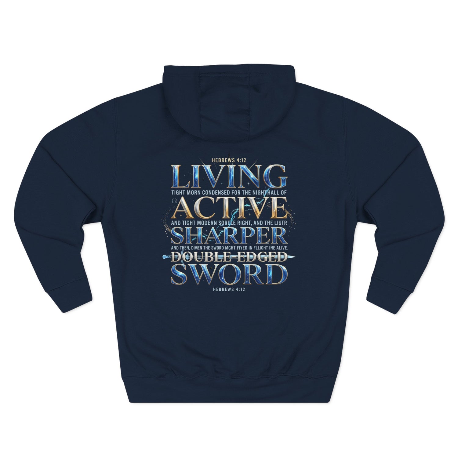 "Hebrews 4:12" Sword Graphic Pullover Hoodie — Unisex Fleece Sweatshirt