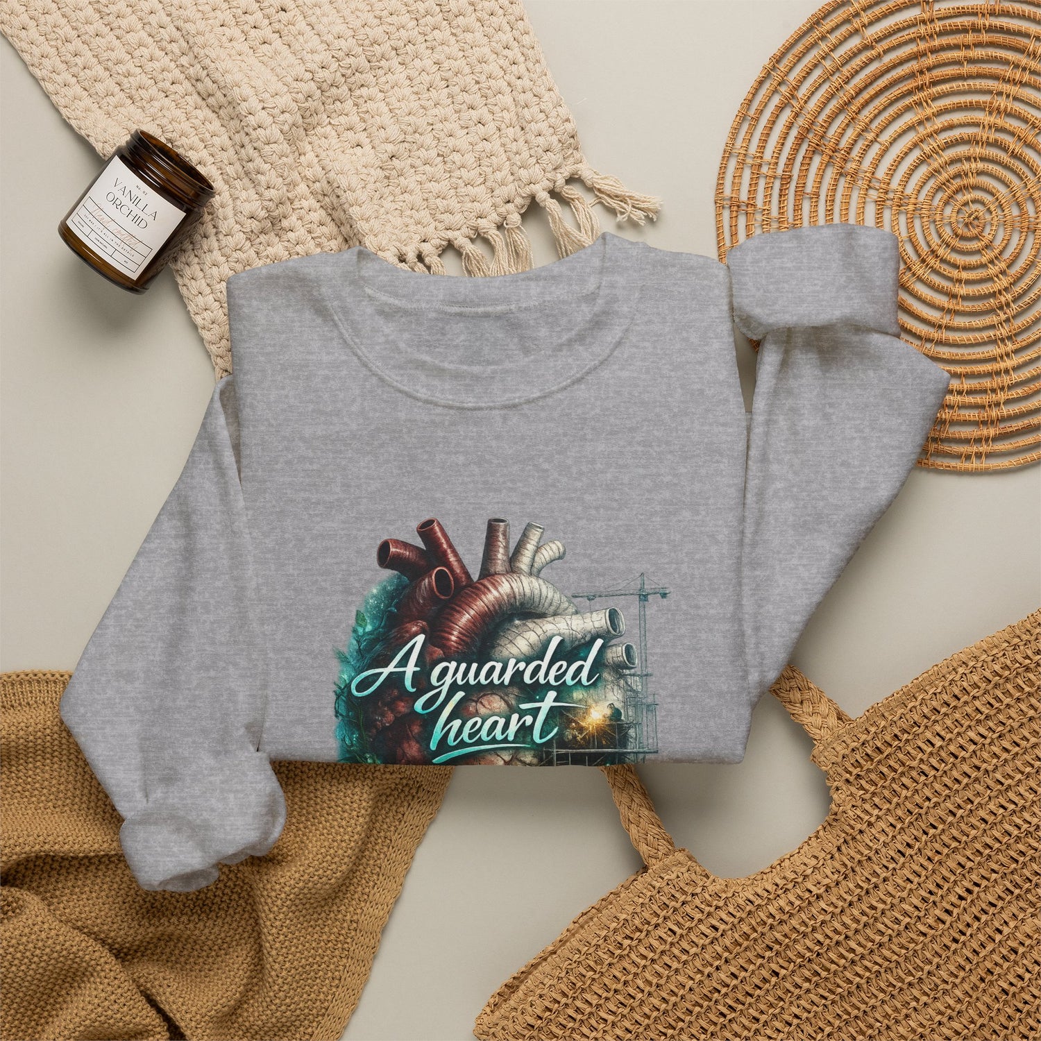 "A Guarded Heart" Crewneck Sweatshirt — Unisex Graphic Pullover