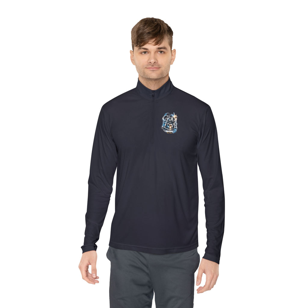 God Is Love Quarter-Zip Pullover — Faith-Inspired Christian Pullover