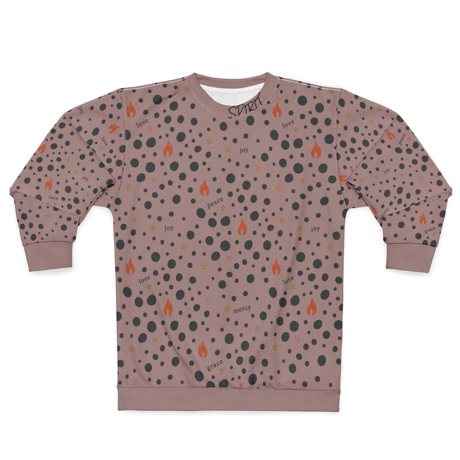 Fruit of the Spirit Polka Dot Graphic Crewneck Sweatshirt — Unisex Cozy Pullover