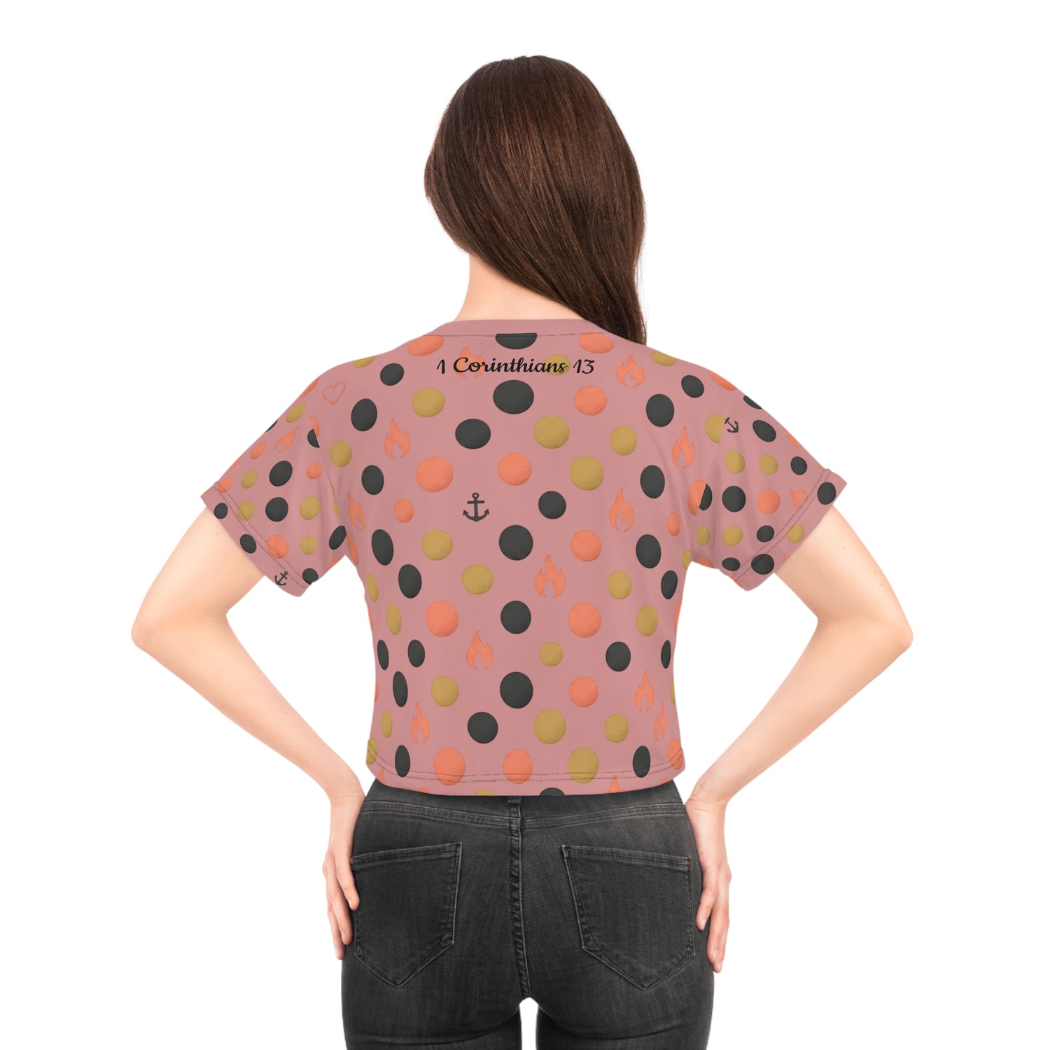 "Love" Polka Dot Crop Tee — Women&