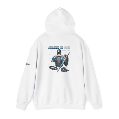 "Armor of God" Knight Graphic Pullover Hoodie — Unisex Fleece Sweatshirt