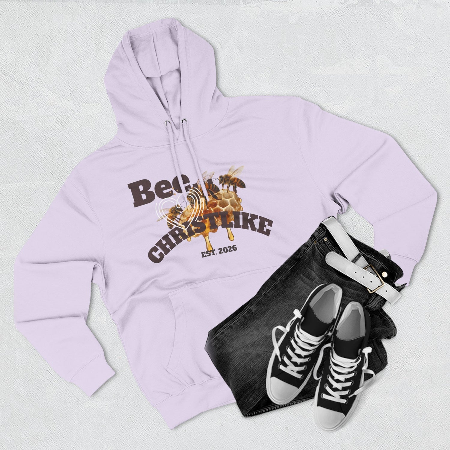 "Be Christlike" Honeybee Graphic Pullover Hoodie — Unisex Fleece Sweatshirt