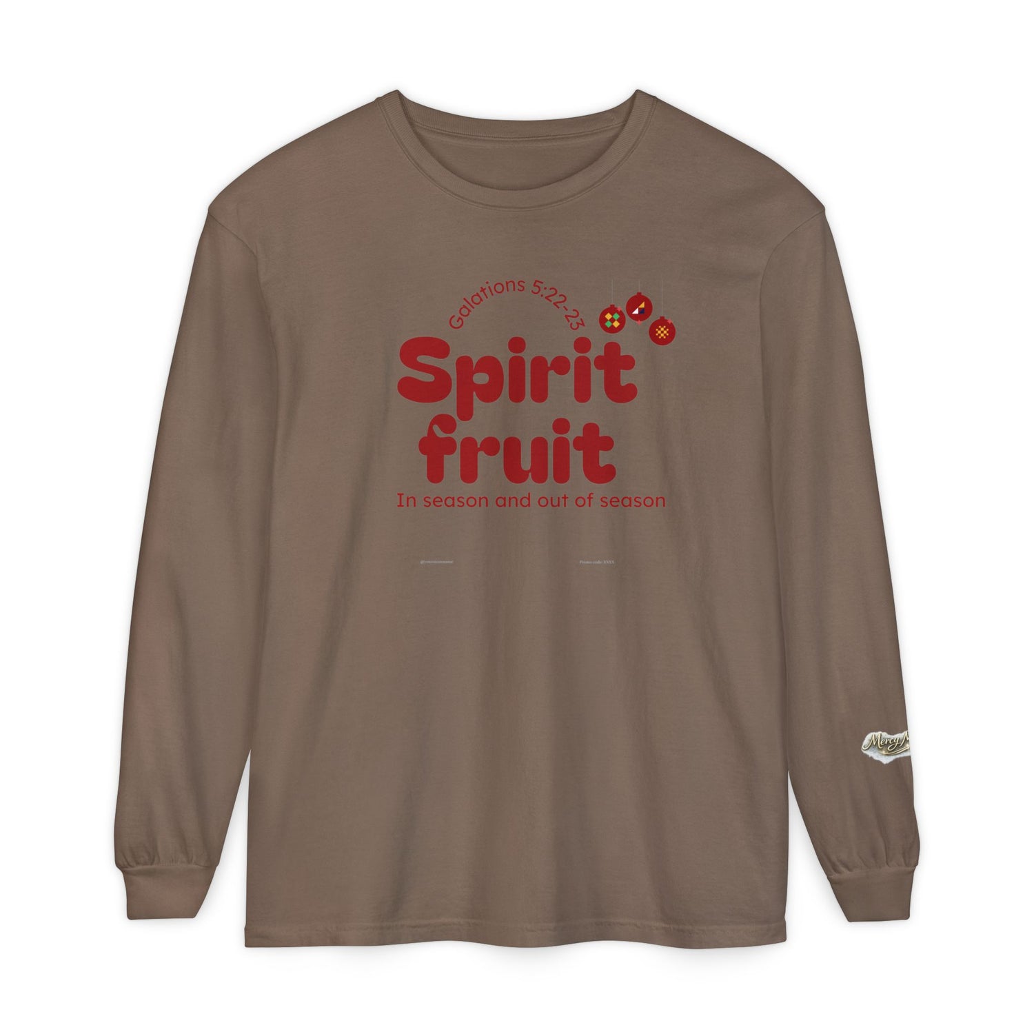 "Spirit Fruit" Galatians 5 Garment-Dyed Long Sleeve Tee — Unisex Graphic Shirt