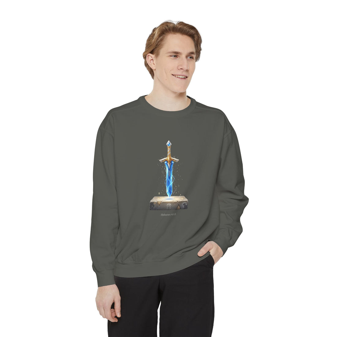 "Hebrews 4:12" Sword Graphic Crewneck Sweatshirt — Unisex Pullover