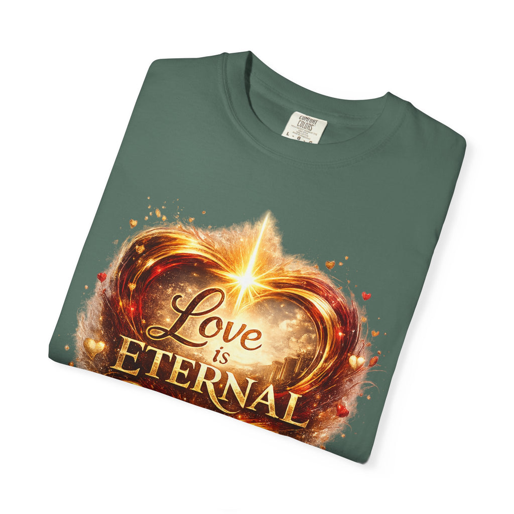 Love Is Eternal Heart T-Shirt — 1 Corinthians 13 Agape Faith-Inspired Tee