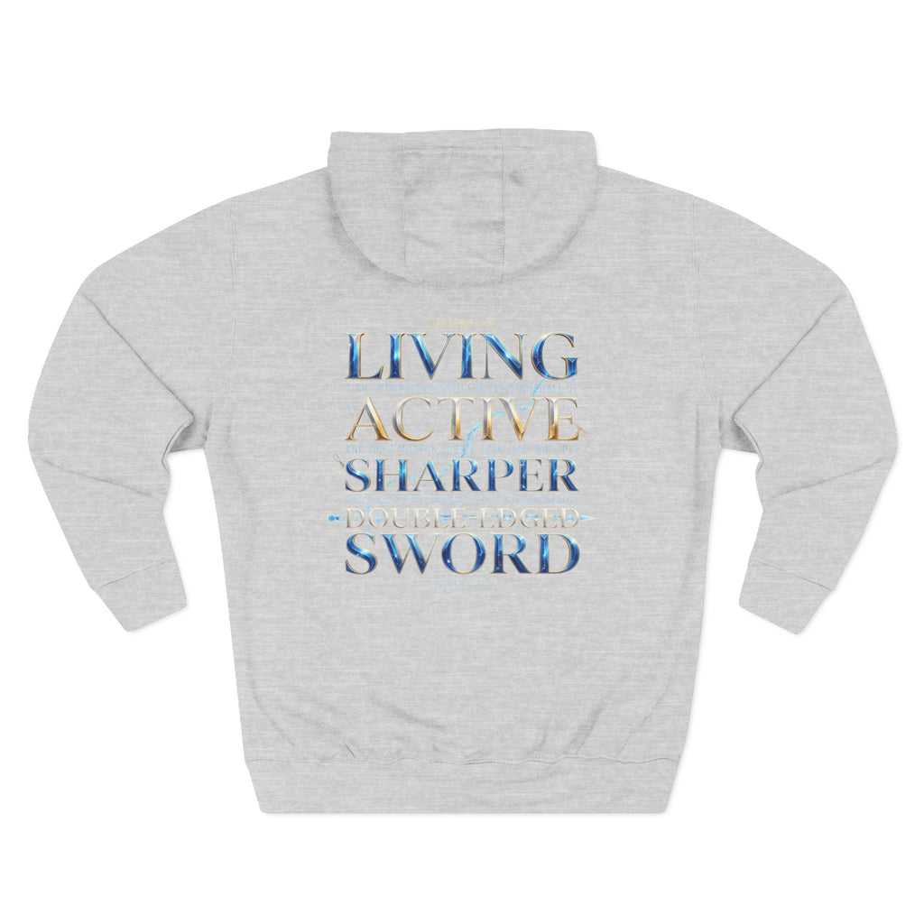 Hebrews 4:12 Sword Graphic Hoodie — Inspirational Fleece Faith Hoodie