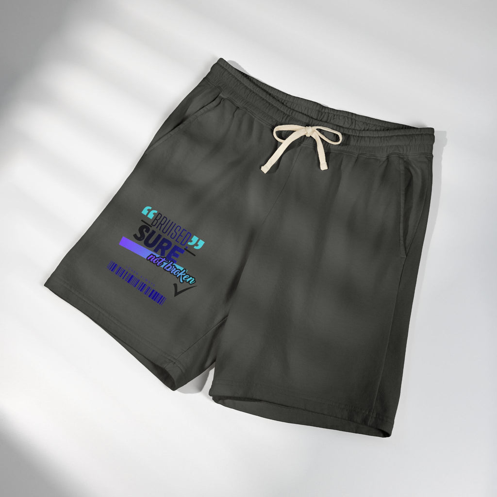 Christian Sweat Shorts — "Bruised Sure" Graphic Fleece Lounge Shorts