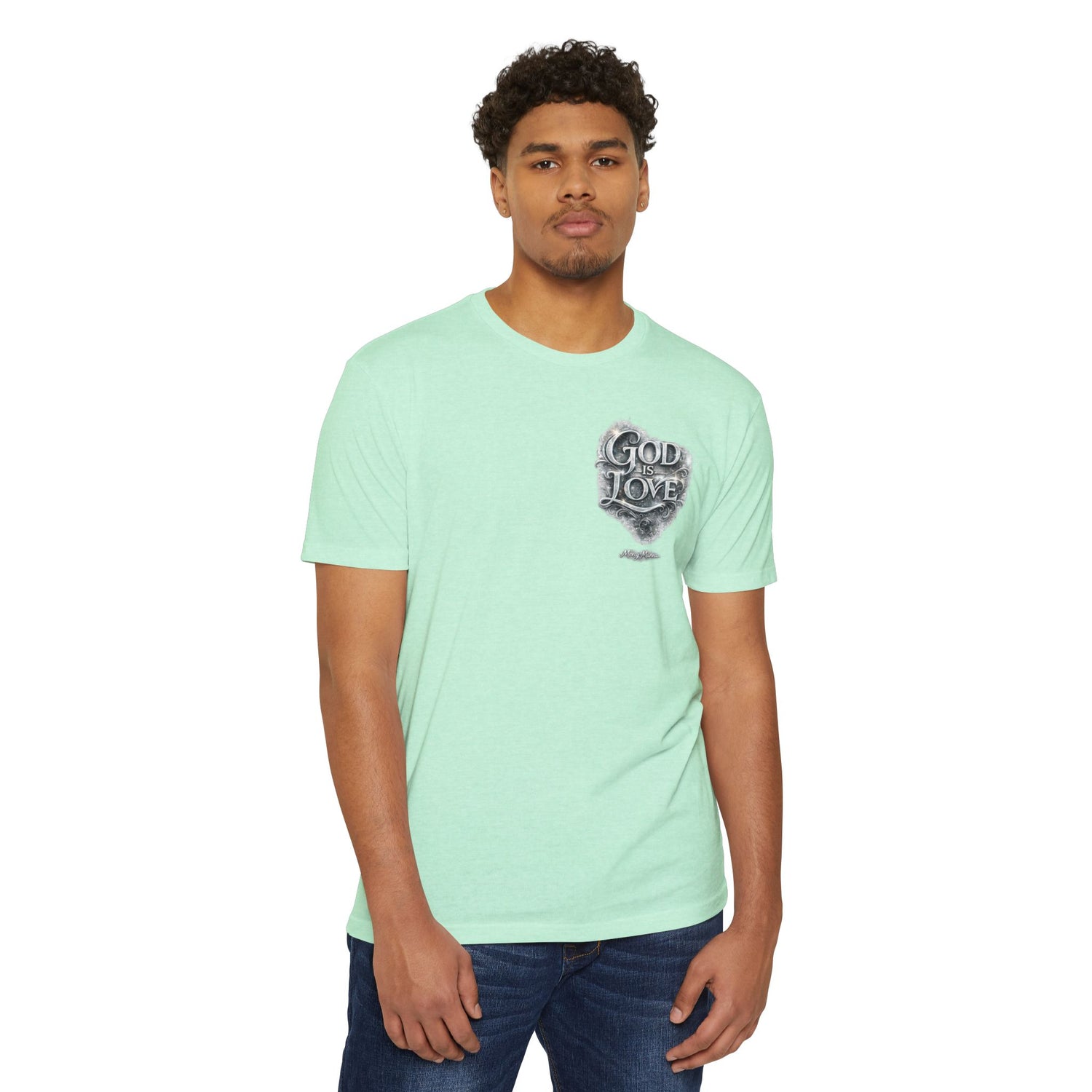 "God Is Love" Chest-Print Graphic Tee — Unisex Cotton T-Shirt