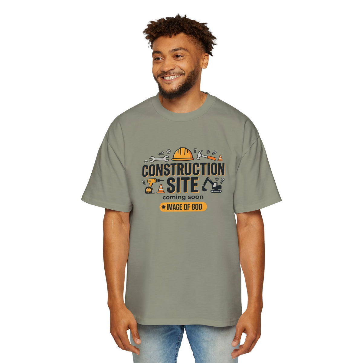 Construction Site Tee — "Coming Soon: Image of God" Graphic T-Shirt